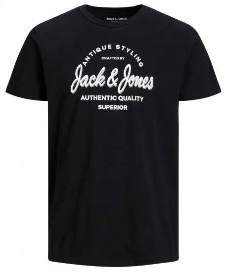Jack & Jones JJERAFA TEE Black - Pólók - Nagyméretű pólók - 2XL-14XL