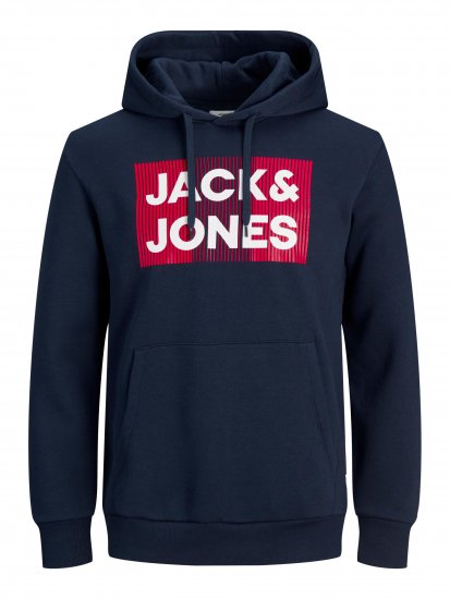 Jack & Jones JJECORP Hoodie Navy - Pulóverek & kapucnis pulóverek - Pulóverek & Kapucnis pulóver 2XL-12XL
