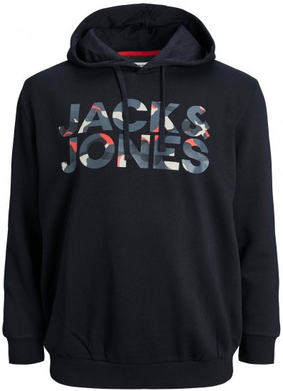 Jack & Jones JJRAMP Hoodie Black - Pulóverek & kapucnis pulóverek - Pulóverek & Kapucnis pulóver 2XL-12XL