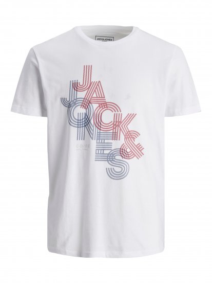 Jack & Jones JCOPOWER White T-Shirt - Pólók - Nagyméretű pólók - 2XL-14XL