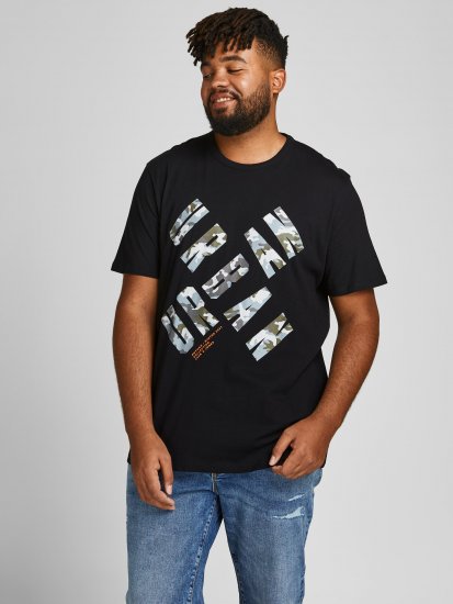 Jack & Jones JCOSTREET TEE Black - Pólók - Nagyméretű pólók - 2XL-14XL