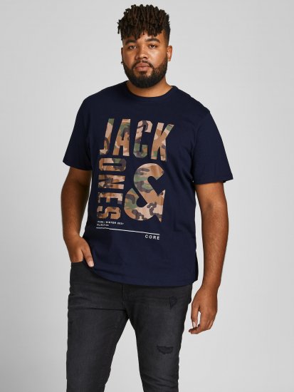 Jack & Jones JCOSTREET TEE Navy - Pólók - Nagyméretű pólók - 2XL-14XL