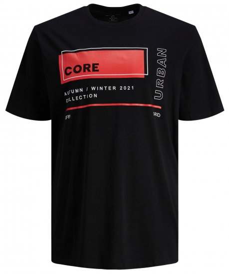 Jack & Jones JCOBOOSTER TEE Black - Pólók - Nagyméretű pólók - 2XL-14XL