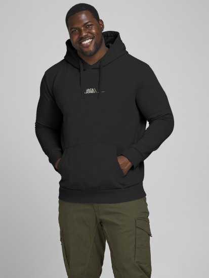 Jack & Jones JPRBLABOOSTER SWEAT Black - Pulóverek & kapucnis pulóverek - Pulóverek & Kapucnis pulóver 2XL-12XL
