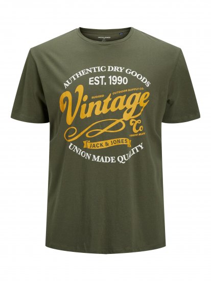 Jack & Jones JPRBLUBOOSTER TEE Khaki - Pólók - Nagyméretű pólók - 2XL-14XL