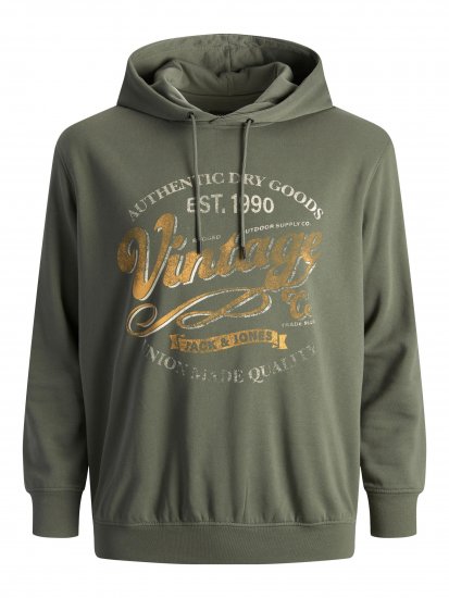 Jack & Jones JPRBLUBOOSTER SWEAT Hoodie Khaki - Pulóverek & kapucnis pulóverek - Pulóverek & Kapucnis pulóver 2XL-12XL