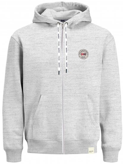 Jack & Jones JORINTERNATIONAL ZIP Hoodie Grey - Pulóverek & kapucnis pulóverek - Pulóverek & Kapucnis pulóver 2XL-12XL