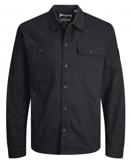 Jack & Jones JCOBEN LS Overshirt Black - Ingek - Ingek 2XL-10XL