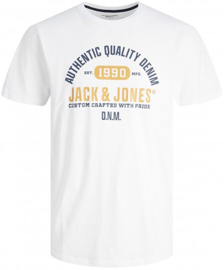 Jack & Jones JJSTAMP TEE White - Pólók - Nagyméretű pólók - 2XL-14XL