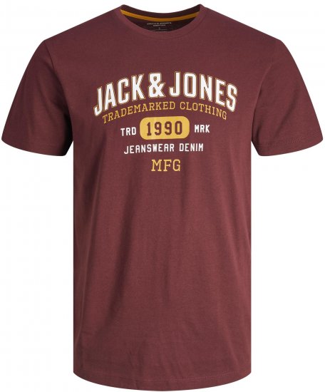 Jack & Jones JJSTAMP TEE Red - Pólók - Nagyméretű pólók - 2XL-14XL