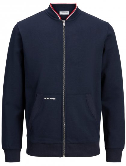 Jack & Jones JJAIDEN ZIP Sweater Navy - Pulóverek & kapucnis pulóverek - Pulóverek & Kapucnis pulóver 2XL-12XL