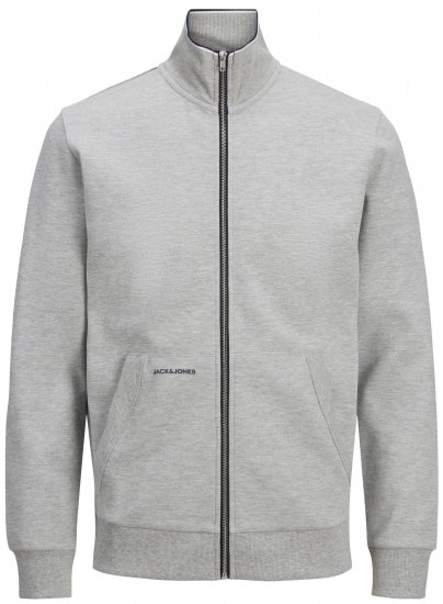 Jack & Jones JJAIDEN ZIP Sweater Grey - Pulóverek & kapucnis pulóverek - Pulóverek & Kapucnis pulóver 2XL-12XL