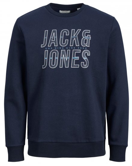 Jack & Jones JJXILO Sweat Navy - Pulóverek & kapucnis pulóverek - Pulóverek & Kapucnis pulóver 2XL-12XL