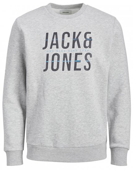 Jack & Jones JJXILO Sweat Light Grey - Pulóverek & kapucnis pulóverek - Pulóverek & Kapucnis pulóver 2XL-12XL
