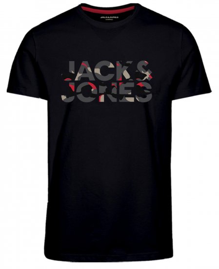 Jack & Jones JJRAMP T-Shirt Soldier Print Black - Pólók - Nagyméretű pólók - 2XL-14XL