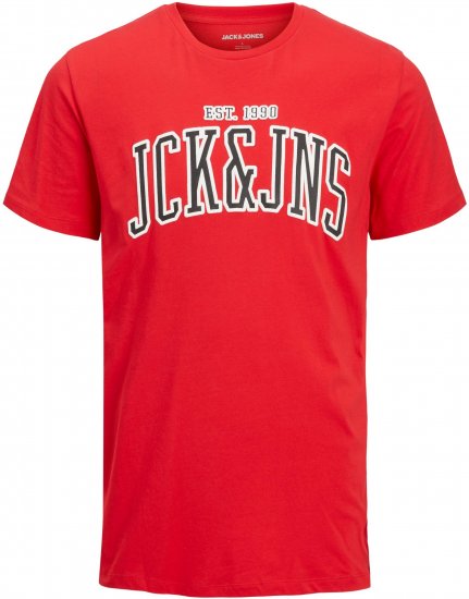 Jack & Jones JJCEMB TEE Red - Pólók - Nagyméretű pólók - 2XL-14XL