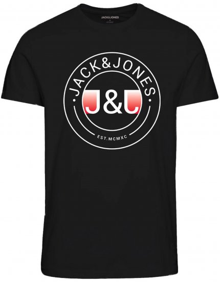 Jack & Jones JJMILAS T-Shirt Black - Pólók - Nagyméretű pólók - 2XL-14XL