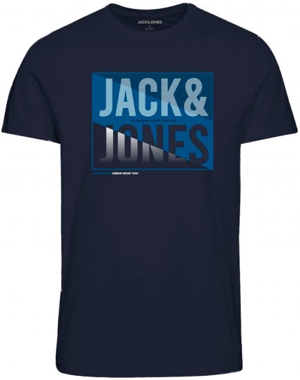 Jack & Jones JJSCOTT TEE Navy - Pólók - Nagyméretű pólók - 2XL-14XL