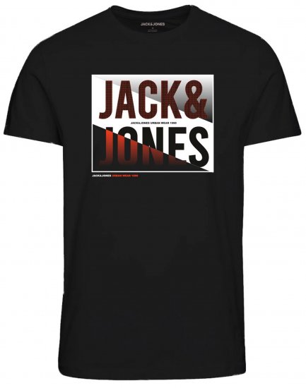 Jack & Jones JJSCOTT TEE Black - Pólók - Nagyméretű pólók - 2XL-14XL