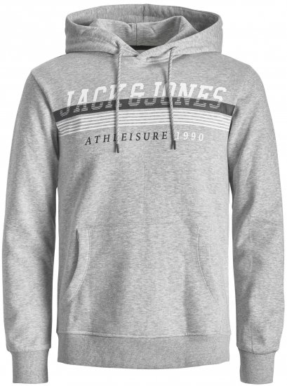 Jack & Jones JJIRON Hoodie Grey - Pulóverek & kapucnis pulóverek - Pulóverek & Kapucnis pulóver 2XL-12XL