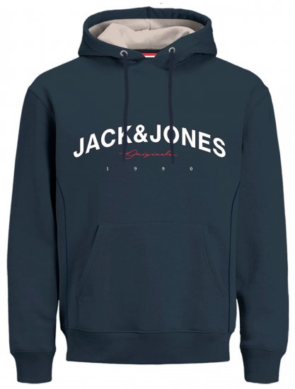 Jack & Jones JORFRIDAY Hoodie Navy - Pulóverek & kapucnis pulóverek - Pulóverek & Kapucnis pulóver 2XL-12XL