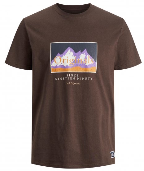 Jack & Jones JORWOODLANDGRAPHIC T-Shirt Seal Brown - Pólók - Nagyméretű pólók - 2XL-14XL