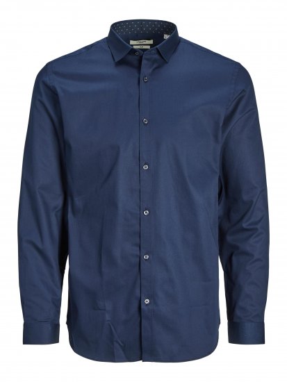 Jack & Jones JPRBLACARDIFF CONTRAST Shirt LS Navy - Ingek - Ingek 2XL-10XL