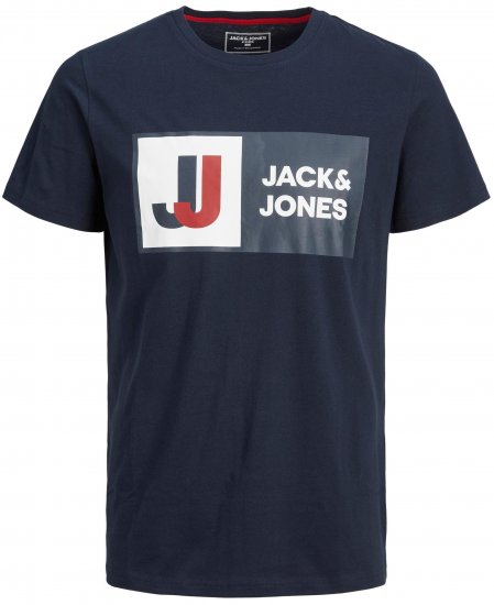 Jack & Jones JCOLOGAN TEE Navy - Pólók - Nagyméretű pólók - 2XL-14XL