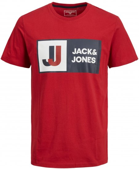 Jack & Jones JCOLOGAN TEE Red - Pólók - Nagyméretű pólók - 2XL-14XL