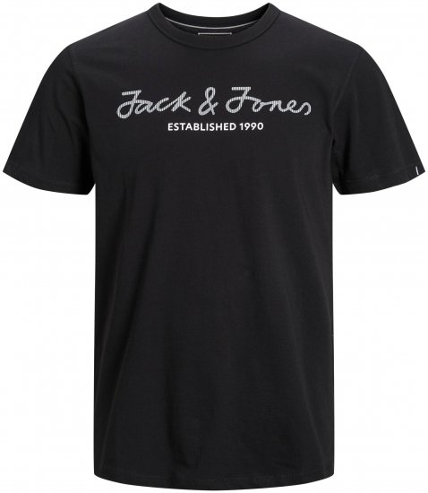 Jack & Jones JCOBERG UPSCALED TEE Black - Pólók - Nagyméretű pólók - 2XL-14XL