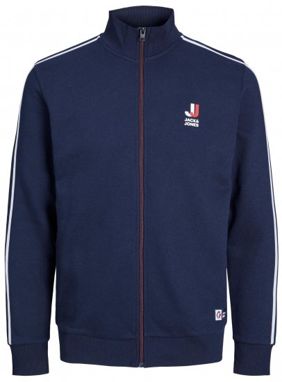 Jack & Jones JCOLOGAN ZIP Sweater Navy - Pulóverek & kapucnis pulóverek - Pulóverek & Kapucnis pulóver 2XL-12XL
