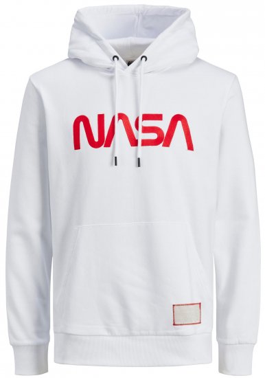 Jack & Jones JCONASA LOGO Hoodie White - Pulóverek & kapucnis pulóverek - Pulóverek & Kapucnis pulóver 2XL-12XL