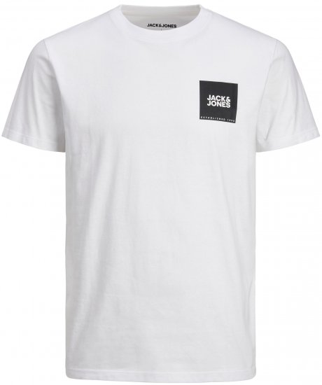 Jack & Jones JJLOCK TEE White - Pólók - Nagyméretű pólók - 2XL-14XL