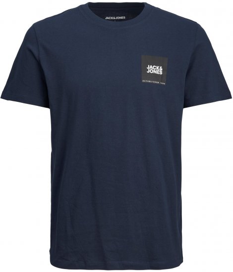 Jack & Jones JJLOCK TEE Navy Small print logo - Pólók - Nagyméretű pólók - 2XL-14XL