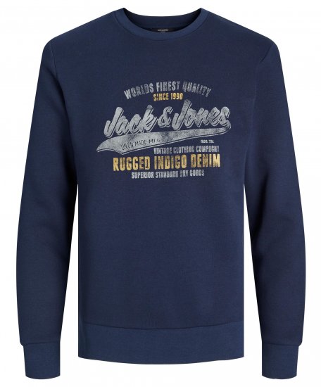 Jack & Jones JPRBLUBILLY Sweatshirt Navy - Pulóverek & kapucnis pulóverek - Pulóverek & Kapucnis pulóver 2XL-12XL