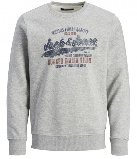 Jack & Jones JPRBLUBILLY Sweatshirt Grey - Pulóverek & kapucnis pulóverek - Pulóverek & Kapucnis pulóver 2XL-12XL