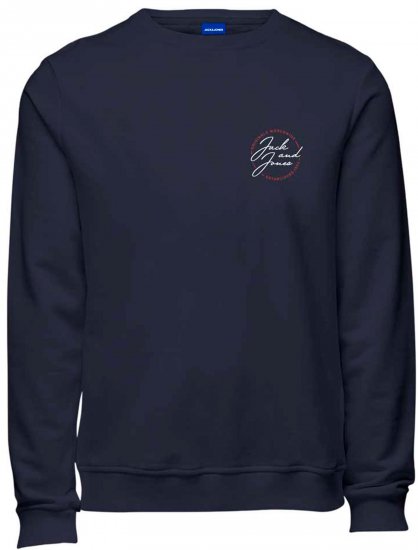 Jack & Jones JORJERRY SC SWEATSHIRT Navy - Pulóverek & kapucnis pulóverek - Pulóverek & Kapucnis pulóver 2XL-12XL