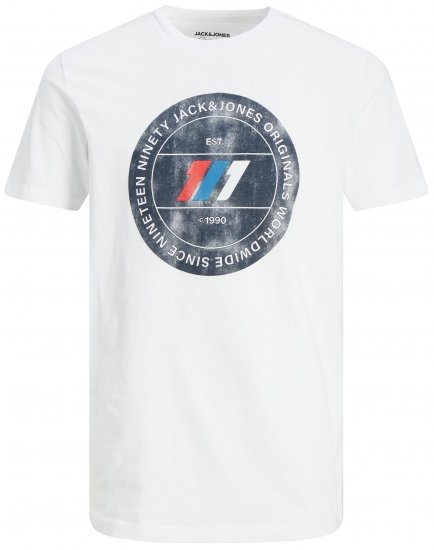 Jack & Jones JORNATE T-shirt White - Pólók - Nagyméretű pólók - 2XL-14XL