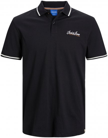 Jack & Jones JORPAUL TONS Polo shirt Black - Pólóingek - Galléros Pólók 2XL-8XL - Pólóingek 2XL-8XL