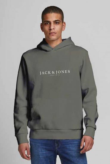 Jack & Jones JPRBLAAUGUST LOGO Hoodie Green - Pulóverek & kapucnis pulóverek - Pulóverek & Kapucnis pulóver 2XL-12XL