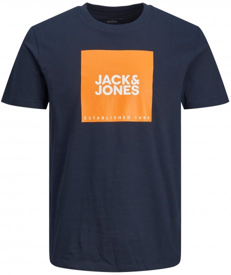 Jack & Jones JJLOCK TEE Dark Blue - Pólók - Nagyméretű pólók - 2XL-14XL