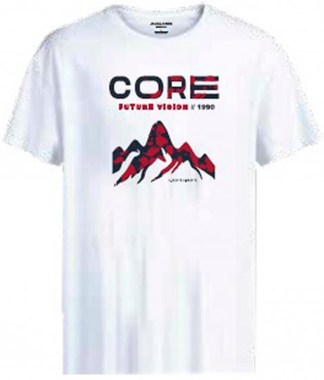 Jack & Jones JCOBOOSTER T-Shirt White - Pólók - Nagyméretű pólók - 2XL-14XL