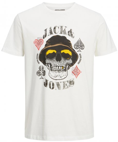 Jack & Jones JORCAPTAIN TEE White - Pólók - Nagyméretű pólók - 2XL-14XL