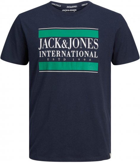 Jack & Jones JORINTERNATIONAL TEE Navy - Pólók - Nagyméretű pólók - 2XL-14XL