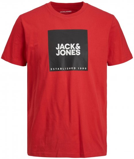 Jack & Jones JJLOCK TEE Red - Pólók - Nagyméretű pólók - 2XL-14XL
