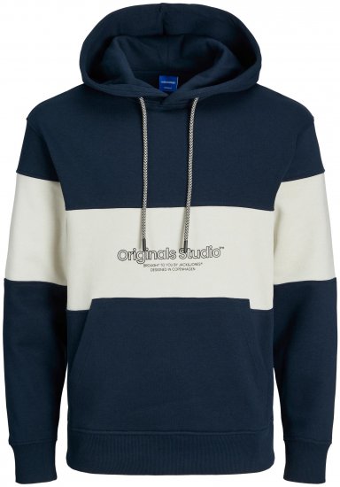 Jack & Jones JORLAKEWOOD SWEAT HOODIE Blocking Sky Captain - Pulóverek & kapucnis pulóverek - Pulóverek & Kapucnis pulóver 2XL-12XL