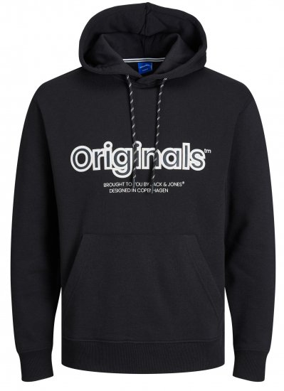 Jack & Jones JORLAKEWOOD Hoodie Black - Pulóverek & kapucnis pulóverek - Pulóverek & Kapucnis pulóver 2XL-12XL