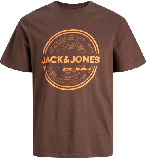 Jack & Jones JCOPILOU TEE SS CREW NECK Seal brown - Pólók - Nagyméretű pólók - 2XL-14XL