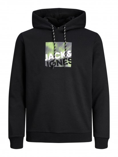 Jack & Jones JCOLOGAN SWEAT HOODIE Black - Pulóverek & kapucnis pulóverek - Pulóverek & Kapucnis pulóver 2XL-12XL