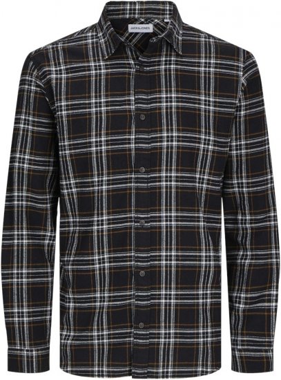 Jack & Jones JOSHUA LS Flannel Shirt Black - Ingek - Ingek 2XL-10XL